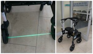 A picture of Laser Walk technology on a walker
