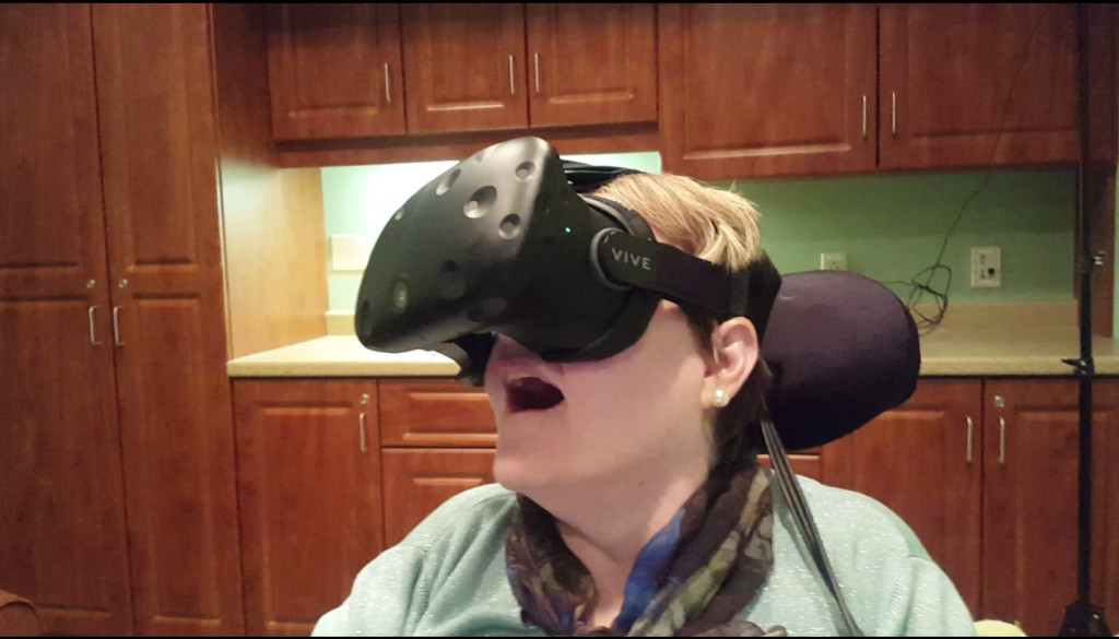 York Care Centre resident using virtual reality